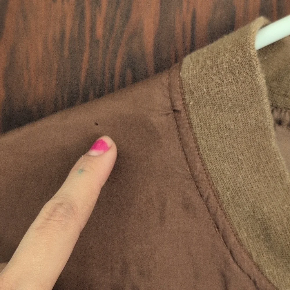 Bogari Chocolate Brown Silk Bomber Jacket Vintage Made In usa Size Large